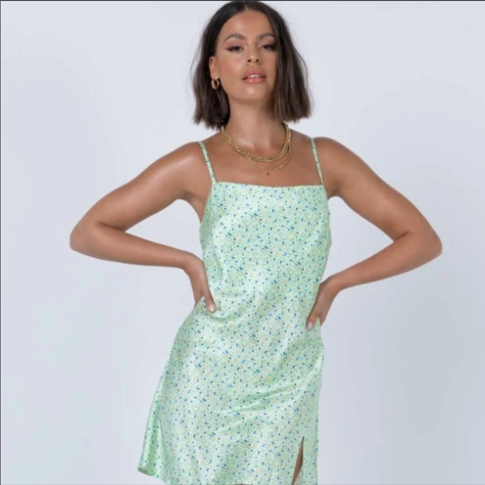 Princess Polly After Thought Mini Dress (green)